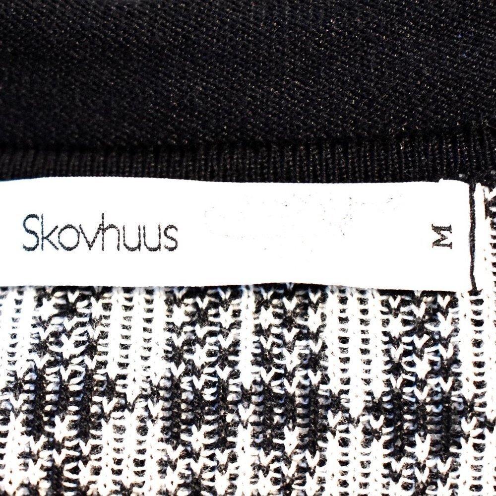Skovhuss *Danish* Black Plaid Cotton Blend Leather Closure Cape - Picture 14 of 15